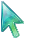 Frutiger Aero Turquoise Arrow & Goldfish Bubble cursor on a light page