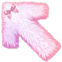 Pink Fluffy Arrow & Puppy Paw cursor on a light page