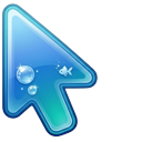 Frutiger Aero Shiny Water Arrow cursor on a light page