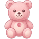Soft Girl Pastel Pink Teddy Bear pointer on a light page