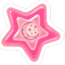 Aesthetic Pink Aura Arrow & Star Animated pointer on a light page