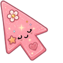 Soft Pink Cutecore Arrow cursor on a light page