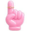 Bubble Gum Pink Arrow & Hand pointer on a light page