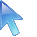 Frutiger Aero Blue Arrow & User Icon cursor on a light page