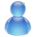 Frutiger Aero Blue Arrow & User Icon pointer on a light page