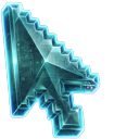 Frutiger Aero Pixelated Arrow & Happy Face cursor on a light page