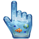 Frutiger Aero Marine Arrow & Tropical Fish Style pointer on a light page