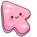 Kawaiicore Soft Pink Pink Arrow cursor on a light page