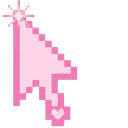 Aesthetic Pinky Pixel cursor on a light page