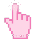 Aesthetic Pinky Pixel pointer on a light page