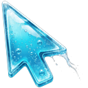 Frutiger Aero Aqua Arrow & Clownfish cursor on a light page