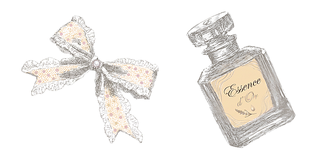 Aesthetic Perfume Bottle & Elegant Ribbon
