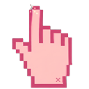 Pinky Pixel Art Moving Arrow pointer on a light page