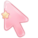 Pink Kawaiicore Custom cursor on a light page