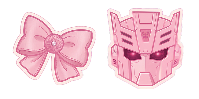 Pink Transformer Head & Cute Ribbon