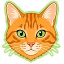 Cute Marmalade Tabby Cat Face cursor on a light page