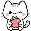 Soft Pastel Chibi Neko Fruity Style cursor on a light page