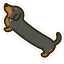 Funny Long Wiener Dog Playful cursor on a light page