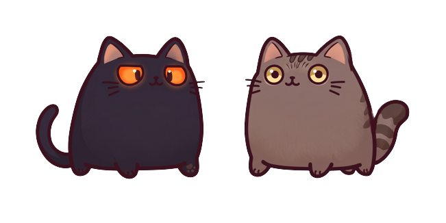 Cute Halloween Black Cat & Striped Kitty