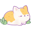 Soft Pastel Chibi Cats Loaf Style pointer on a light page