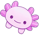 Sweet Axolotl & Glittery Blue Leaf cursor on a light page