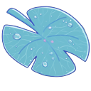 Sweet Axolotl & Glittery Blue Leaf pointer on a light page
