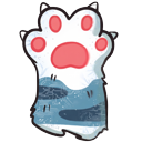 Soft Fluffy Blue Kitten Paw Style pointer on a light page