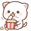Funny Kitten & Movie Popcorn Animated pointer on a light page