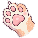 Cute Kitten Paw & Little Fish Toy cursor on a light page