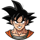 Dragon Ball Goku Face & Blue Aura Arrow pointer on a light page