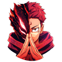 Jujutsu Kaisen Sukuna & Yuji Split Face pointer on a light page