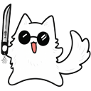 Jujutsu Kaisen Chibi Gojo Cat Sword cursor on a light page