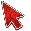 Naruto Akatsuki Symbol & Cloud Arrow cursor on a light page