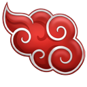 Naruto Akatsuki Symbol & Cloud Arrow pointer on a light page