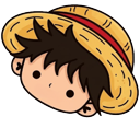 Cute One Piece Luffy Straw Hat Face & Meat pointer on a light page