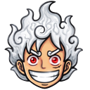 One Piece Gear 5 Luffy Cloud Cursor & Smiling Face pointer on a light page