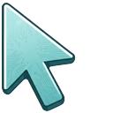 Vocaloid Hatsune Miku Chibi with Sweet cursor on a light page