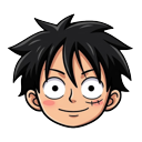 Monkey D. Luffy Straw Hat Pirates pointer on a light page