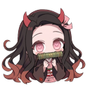 Cute Chibi Nezuko Kamado with Bamboo Gag cursor on a light page