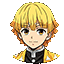 Demon Slayer Zenitsu Agatsuma Funny Shocked cursor on a light page