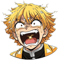 Demon Slayer Zenitsu Agatsuma Funny Shocked pointer on a light page