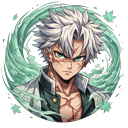 Demon Slayer Sanemi Shinazugawa Demon Form cursor on a light page