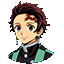 Demon Slayer Tanjiro Kamado Funny Expression cursor on a light page