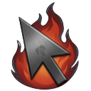 Demon Slayer Tanjiro Rage Face and Fire Pointer cursor on a light page