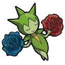 Pokemon Grass Type Budew and Roselia Animated pointer on a light page