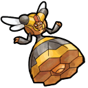 Cute Bug Type Pokemon Combee Animated pointer on a light page