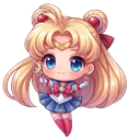 Magical Girl Sailor Moon Chibiusa Kawaii cursor on a light page