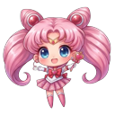 Magical Girl Sailor Moon Chibiusa Kawaii pointer on a light page