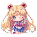 Kawaii Sailor Guardians Mercury and Sailor Moon pointer on a light page