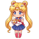 Cute Sailor Moon Autumn Pumpkin Pie pointer on a light page